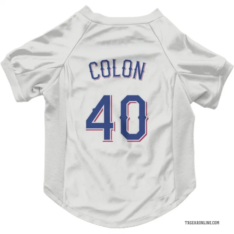 Bartolo Colon White Texas Rangers Cat & Dog Pet Jersey