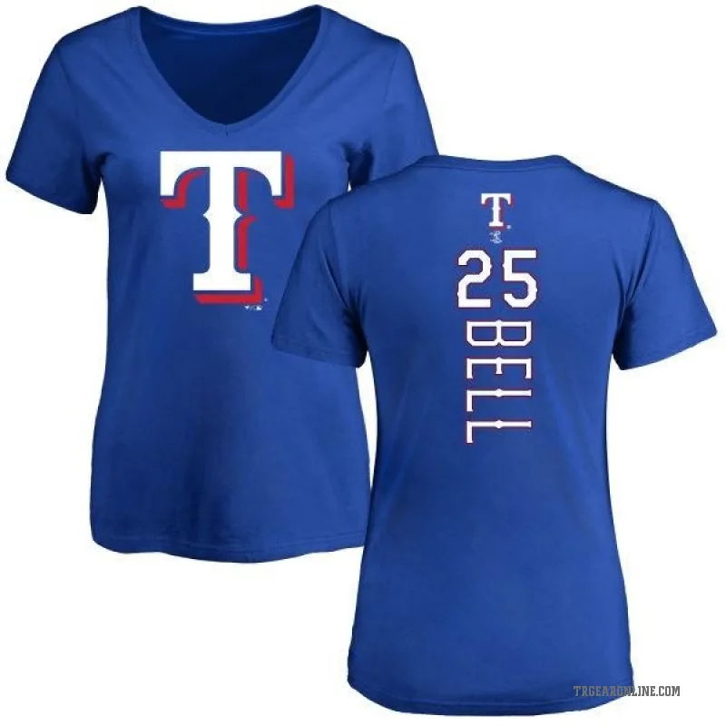Buddy Bell Women's Royal Texas Rangers Backer Slim Fit T-Shirt -