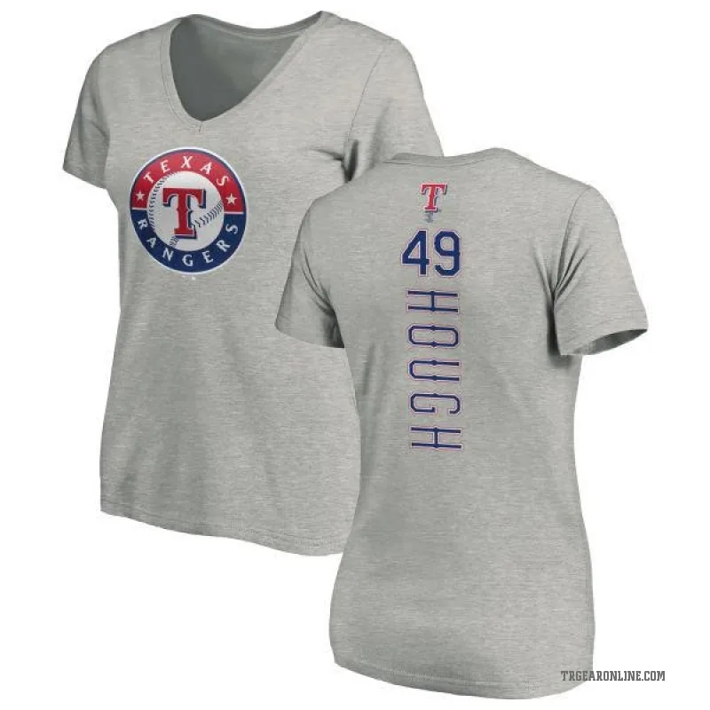 Charlie Hough Women's Ash Texas Rangers Backer Slim Fit T-Shirt -
