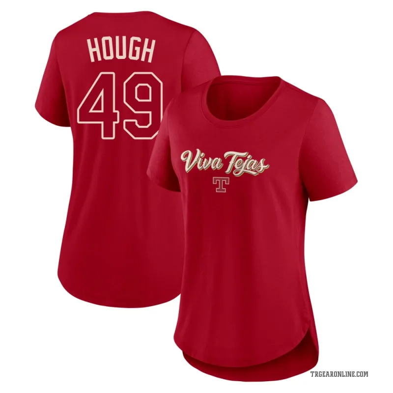 Charlie Hough Women's Red Texas Rangers 2026 City Connect Team Phrase Script T-Shirt