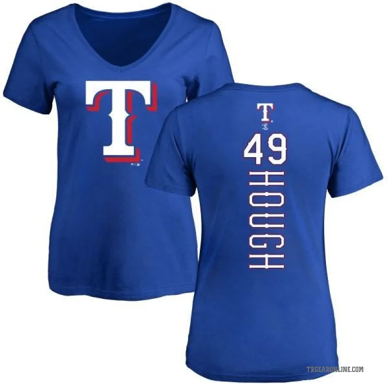 Charlie Hough Women's Royal Texas Rangers Backer Slim Fit T-Shirt -