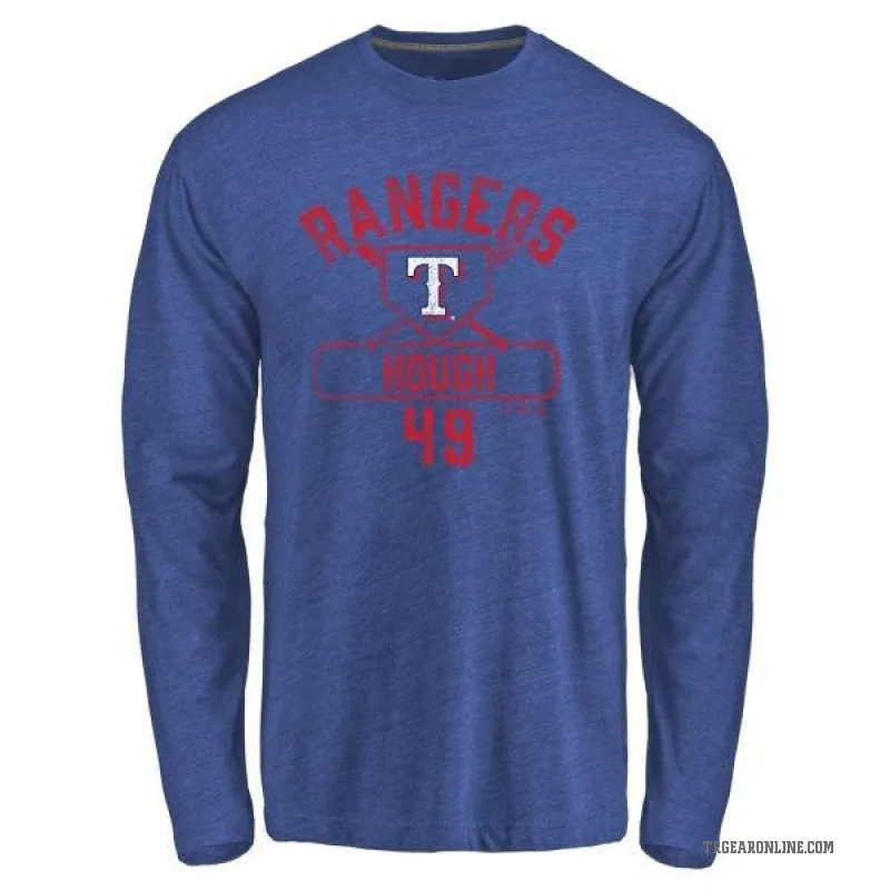 Charlie Hough Youth Royal Texas Rangers Base Runner Long Sleeve T-Shirt -