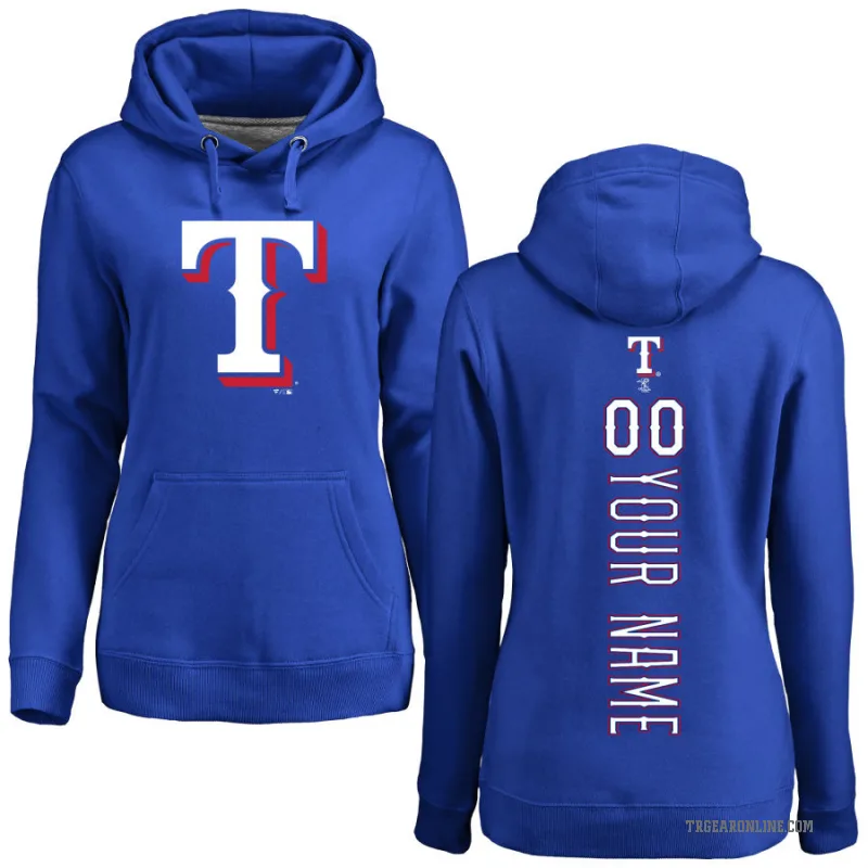 Custom Women's Royal Texas Rangers Backer Pullover Hoodie