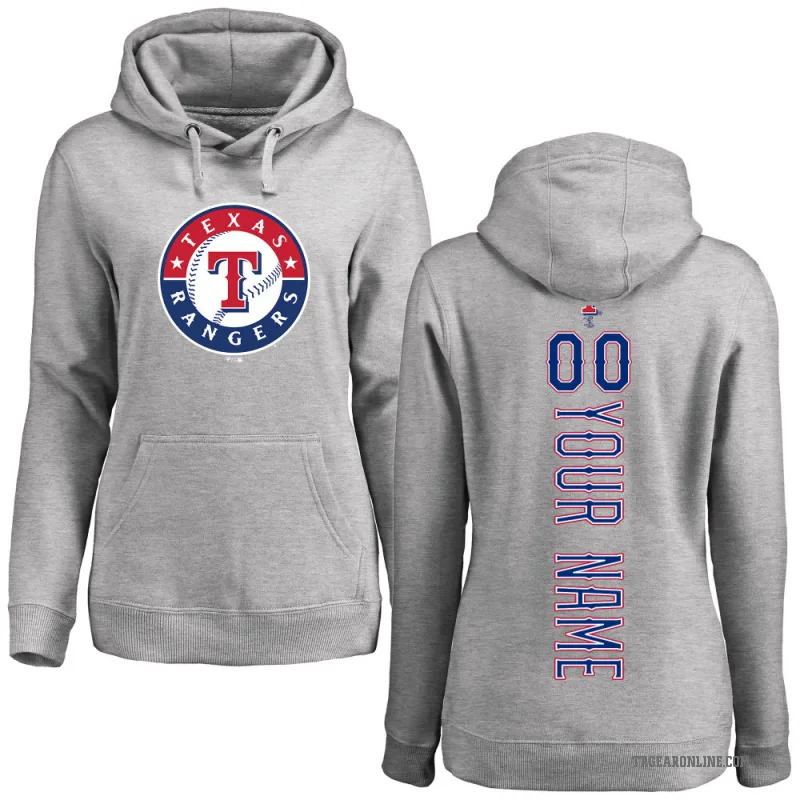 Custom Women's Texas Rangers Ash Backer Pullover Hoodie