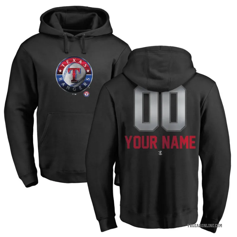 Custom Youth Black Texas Rangers Branded Midnight Mascot Pullover Hoodie -