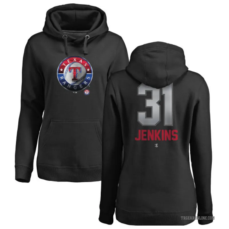 Ferguson Jenkins Women's Black Texas Rangers Branded Midnight Mascot Pullover Hoodie -