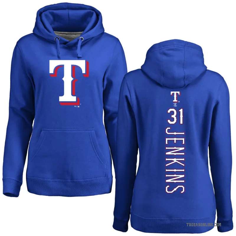 Ferguson Jenkins Women's Royal Texas Rangers Backer Pullover Hoodie
