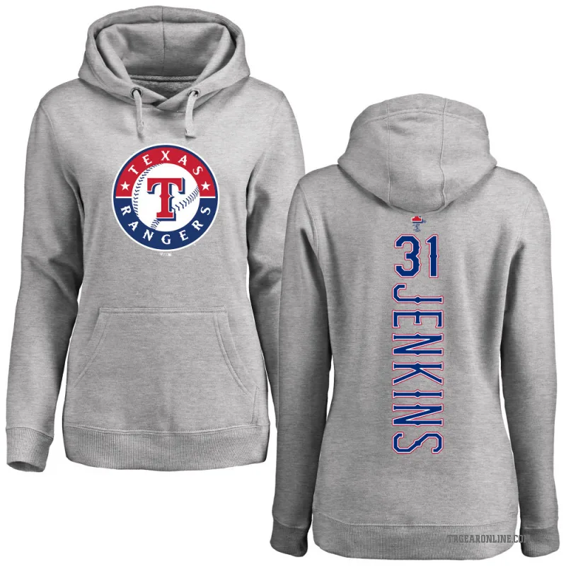 Ferguson Jenkins Women's Texas Rangers Ash Backer Pullover Hoodie