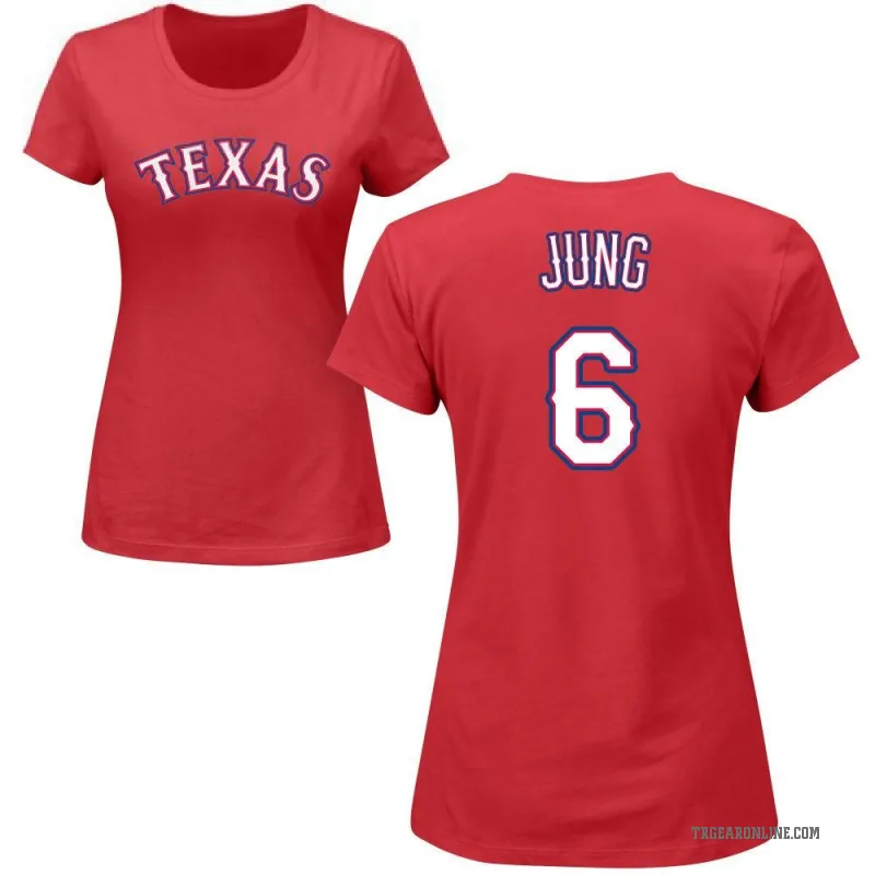 Josh Jung Women's Red Texas Rangers Roster T-Shirt -