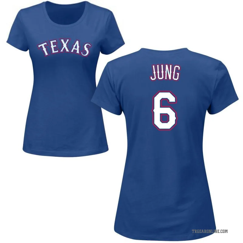 Josh Jung Women's Royal Texas Rangers Roster T-Shirt -