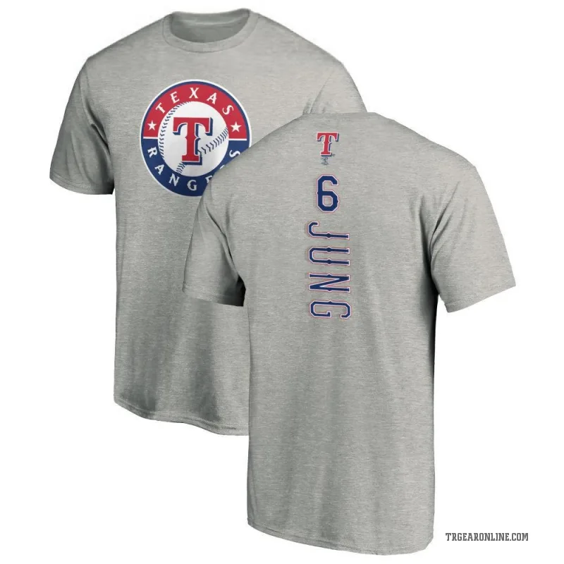 Josh Jung Youth Ash Texas Rangers Backer T-Shirt -